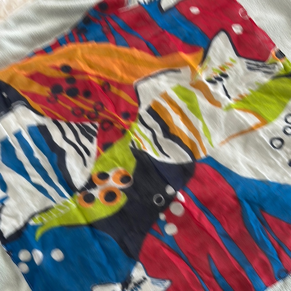 NWT Chico's Multicolor Fish Print Scarf